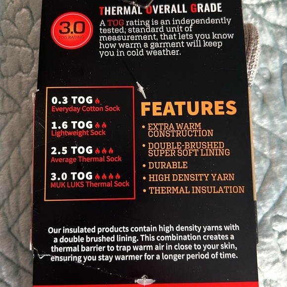 Muk Luks Men's Thermal Socks - Black, Gray, and Red - One Size - Fits 10-13 - Picture 4 of 5